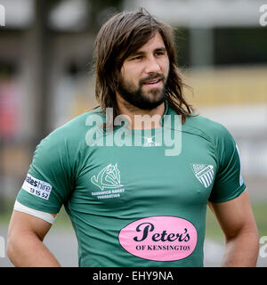 Sydney, Australien. 17. März 2015. NSW Waratah PlayerJacques Potgieter seine Randwick Rugby Union Club Kit beim Training tragen. Bildnachweis: MediaServicesAP/Alamy Live-Nachrichten Stockfoto