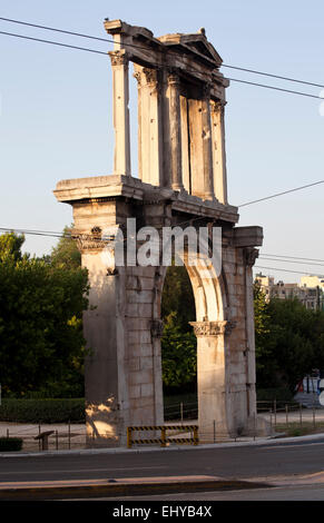 Der Bogen des Hadrian in Athen, Griechenland. Stockfoto