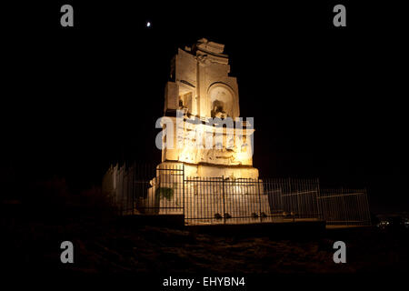 Das Philopappos Denkmal auf Mouseion Hill in Athen, Griechenland. Stockfoto