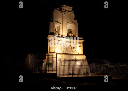 Das Philopappos Denkmal auf Mouseion Hill in Athen, Griechenland. Stockfoto