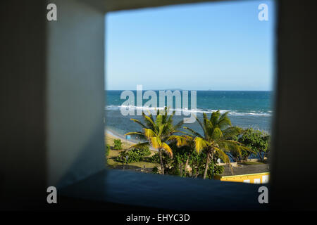 Ponce Strand-Blick vom Aussichtsturm am La Guancha. Ponce, Puerto Rico. US-Territorium. Karibik-Insel. Stockfoto