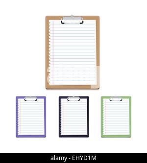 Zwischenablage mit leerem Papier isoliert auf weißem Hintergrund, Vektor-illustration Stock Vektor