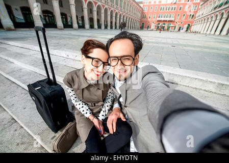 Paar Selfie Aufnahme Stockfoto