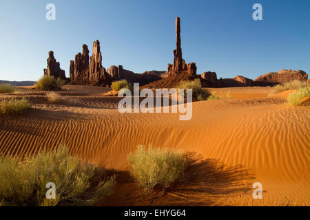 Totempfahl, Monument Valley Stockfoto