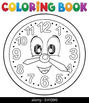 Coloring Book Uhr Thema 2 - Bild-Darstellung. Stockfoto