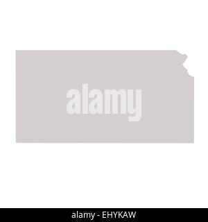 Kansas State Karte isoliert auf einem weißen Hintergrund, USA. Stockfoto