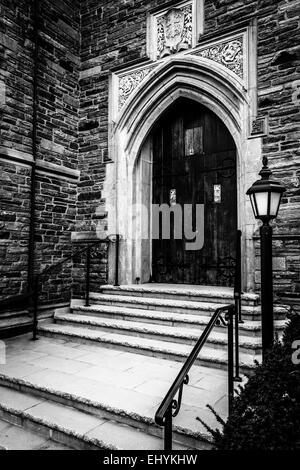 Vorderen Stufen einer Kirche in Hannover, Pennsylvania. Stockfoto