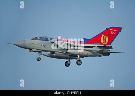 Die RAF XV (15) Sqn Anniversary1915 2015 GR4 Tornado feiert 100 Jahre, da das Geschwader zuerst gebildet wurde.  SCO 9658. Stockfoto