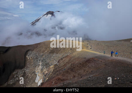 Wanderer Mount Tongariro, Tongariro Crossing Tongariro Nationalpark Mount Tongariro, Nordinsel Neuseeland Stockfoto