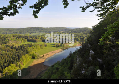 Frankreich, Europa, Jura, Plateau, Plateau, vier Seen, Quatre Lacs, Belvedere, Aussichtspunkt, Vista, Outlook, le petit Maclu, la cha Stockfoto