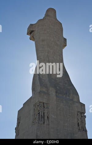 Christopher Columbus riesige Statue am Fluss Tinto, Huelva, Spanien Stockfoto