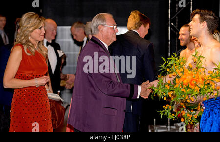 Kopenhagen, Dänemark. 18. März 2015. Königin Maxima und Prinz Henrik besuchen die niederländische Kulturnacht als Teil des niederländischen Staatsbesuchs in der königlichen Bibliothek in Kopenhagen, Dänemark, 18. März 2015. Bildnachweis: Dpa picture Alliance/Alamy Live News Stockfoto