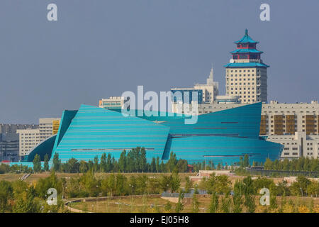 Verwaltungs-, Astana, Hörsaalgebäude, Stadt, Kasachstan, Zentralasien, Manfredi, New, Zustand, Sommer, Architekt, Merkmal Stockfoto