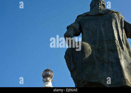 Christopher Columbus-Statue am Kloster von La Rabida, Huelva, Spanien Stockfoto