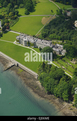 Aerial; Plas Newydd; Anglesey; National Trust; Gwynedd; Menai Strait Stockfoto