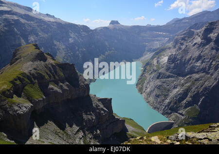 Schweiz, Europa, Kanton Glarus, Linthal, Mutten, Linth Limmern, See, Stausee, Pumpspeicher, Hydro, Axpo Stockfoto