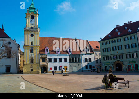 Hlavni Namestie, quadratisch, alte Hauptort, Bratislava, Slowakei, Europa Stockfoto