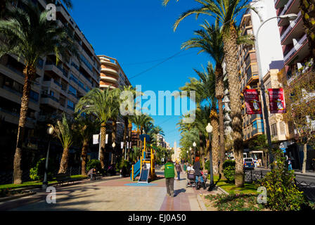 Avenida Federico Soto, Boulevard, Alacant, Alicante, Costa Blanca, Spanien Stockfoto