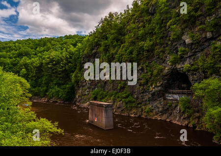 Der Lehigh River Gorge in den Pocono-Bergen von Pennsylvania. Stockfoto