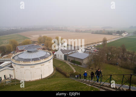 Den Feldern rund um Butte du Lion in Winter, wo die Schlacht von Waterloo im Juni 1815 stattfand Stockfoto