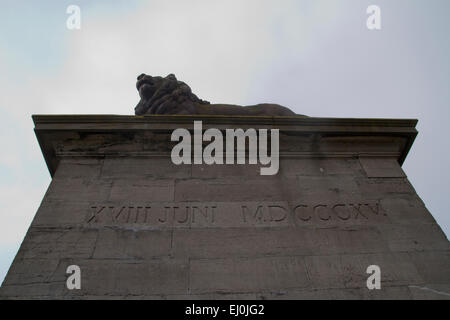 Butte du Lion in Winter, wo die Schlacht von Waterloo im Juni 1815 stattfand Stockfoto