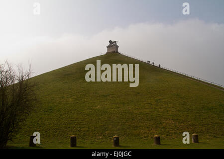 Butte du Lion in Winter, wo die Schlacht von Waterloo im Juni 1815 stattfand Stockfoto