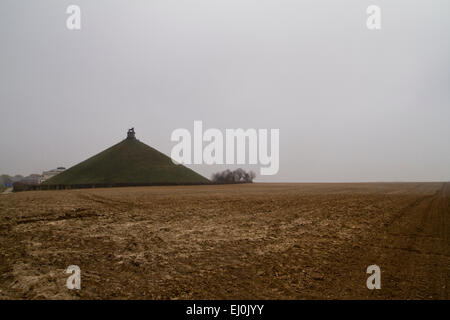 Den Feldern rund um Butte du Lion in Winter, wo die Schlacht von Waterloo im Juni 1815 stattfand Stockfoto