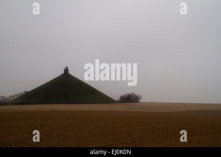 Den Feldern rund um Butte du Lion in Winter, wo die Schlacht von Waterloo im Juni 1815 stattfand Stockfoto