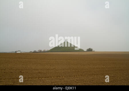 Den Feldern rund um Butte du Lion in Winter, wo die Schlacht von Waterloo im Juni 1815 stattfand Stockfoto