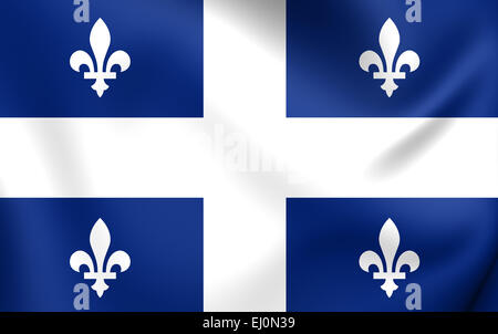 Flagge der Provinz Quebec. Hautnah. Stockfoto