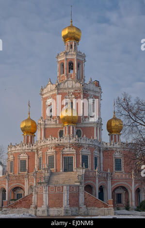 Russland, Moscow. Kirche der Fürbitte bei Fili.  Eine Probe des Frühbarock Moskau. Errichtet im Jahre 1690-1694 Stockfoto