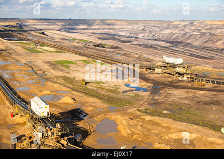 Braun Kohle Bagger, Deutschland, Energie, Stromerzeugung, Demontage, außerhalb, Braunkohle, Europa, Hambach, Industrie, NRW Stockfoto