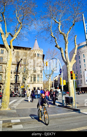 Radfahrer. Barcelona, Katalonien, Spanien. Stockfoto