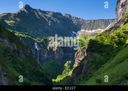 Batöni, Schweiz, Europa, Kanton St. Gallen, Fläche von Sargans, Weisstannental, Wasserfall Stockfoto