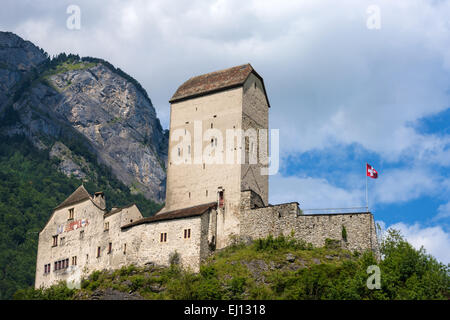 Burg, Sargans, Schweiz, Europa, Kanton St. Gallen, Sarganserland, Burg, Stockfoto