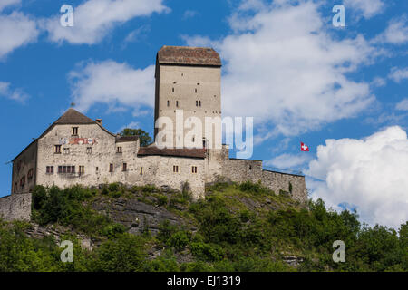 Burg, Sargans, Schweiz, Europa, Kanton St. Gallen, Sarganserland, Burg, Stockfoto