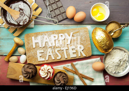 Happy Easter Backen Hintergrund Stockfoto