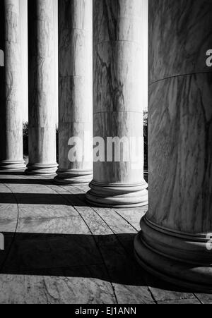 Spalten an der Thomas Jefferson Memorial, Washington, DC. Stockfoto