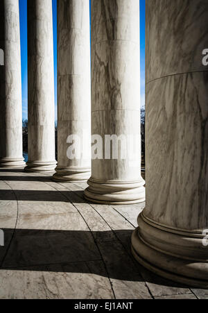 Spalten an der Thomas Jefferson Memorial, Washington, DC. Stockfoto