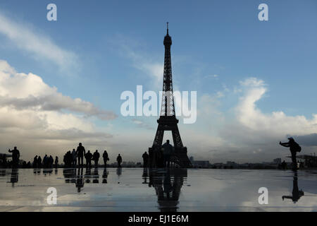 Eiffelturm angesehen vom Palais de Chaillot in Paris, Frankreich. Stockfoto