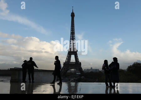 Eiffelturm angesehen vom Palais de Chaillot in Paris, Frankreich. Stockfoto