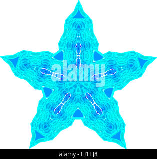 Ein 5-Punkte-Stern-Symbol in blau. Stockfoto