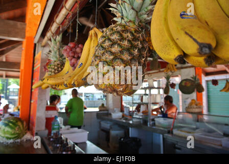 Obststand. Puerto de Frutos, Tigre. Argentinien. Stockfoto