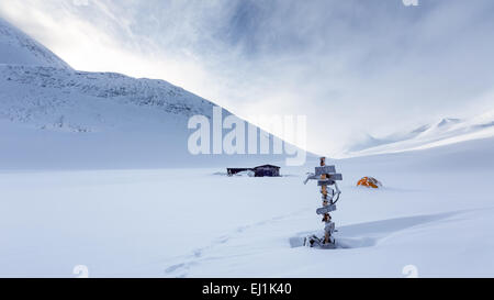 Nallostugan, Kebnekaise Berggebiet, Kiruna, Schweden, Europa, EU Stockfoto