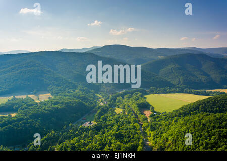 Ansicht von Seneca Rocks, Monongahela National Forest, West Virginia. Stockfoto