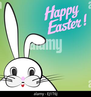 Ein glückliches und lustige weiße Osterhase Stock Vektor