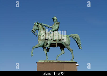 Statue von König Charles XIV John von Schweden Bernadotte, Slusplan, Karl Johns Torg, Gamla Stan, Stockholm, Schweden Stockfoto