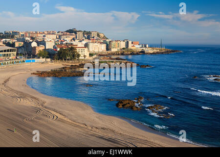 Riazor Strand. A Coruña. Galizien. Spanien. Stockfoto