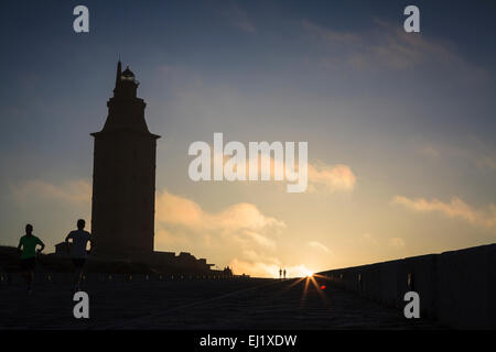 Turm des Herkules. Die älteste römische Leuchtturm noch als Leuchtturm genutzt. A Coruña. Galizien. Spanien. Stockfoto