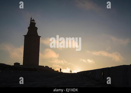 Turm des Herkules. Die älteste römische Leuchtturm noch als Leuchtturm genutzt. A Coruña. Galizien. Spanien. Stockfoto